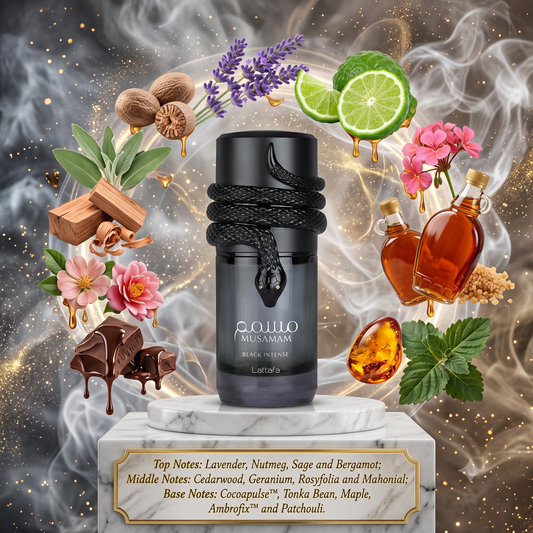 Lattafa Musamam Black Intense EDP Decant Sample - 3ml 