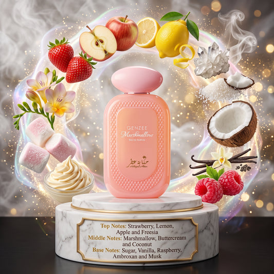 3ml/5ml/10ml Genzee Marshmallow 100ml EDP | Hekayat Attar | Sample/Decant | Strawberry Marshmallow Coconut Vanilla Perfume - Fragrance 