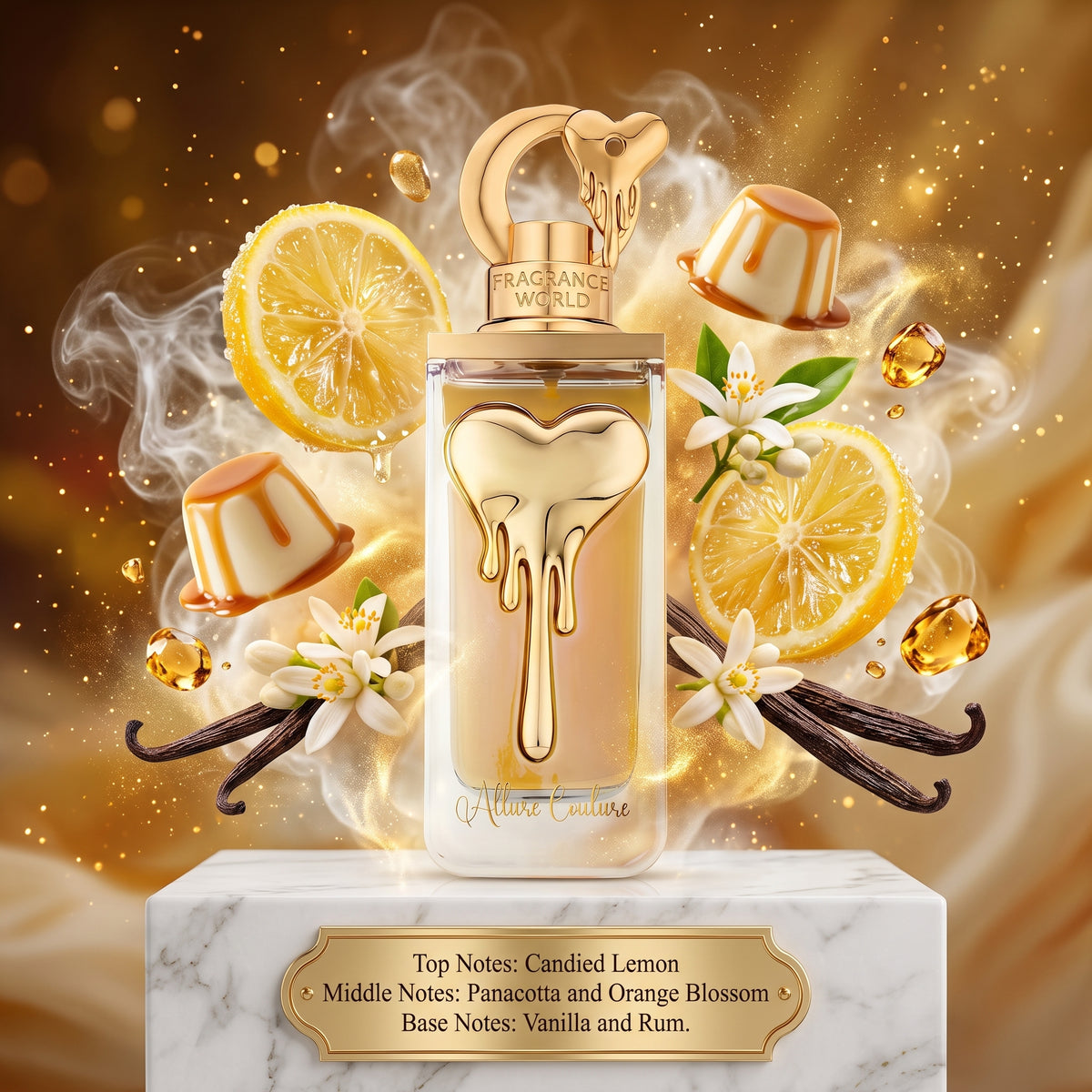 ALLURE COUTURE Fragrance World Eau de Parfum Samples & Travel Size (3ml, 5ml, 10ml) - Sweet Citrus Gourmand Boozy Fragrance 