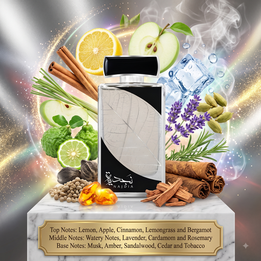 Lattafa Najdia - Samples & Travel Size 5ml - Fresh Aquatic Spicy Woody Men's Fragrance 