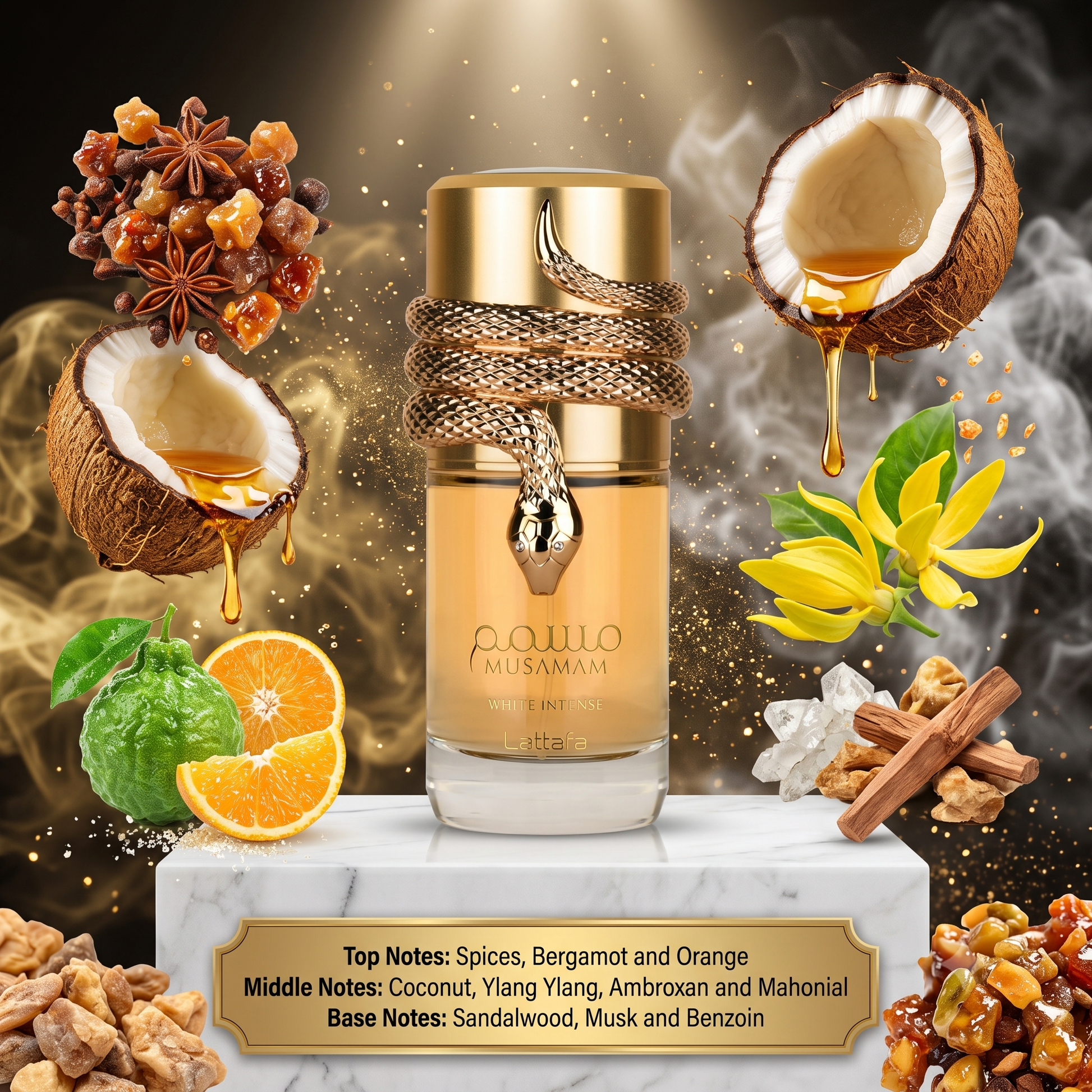 3ml/5ml/10ml Lattafa Musamam White Intense | Lattafa | Citrus & Coconut Fruits Fragrance Perfume Sample - Decants 