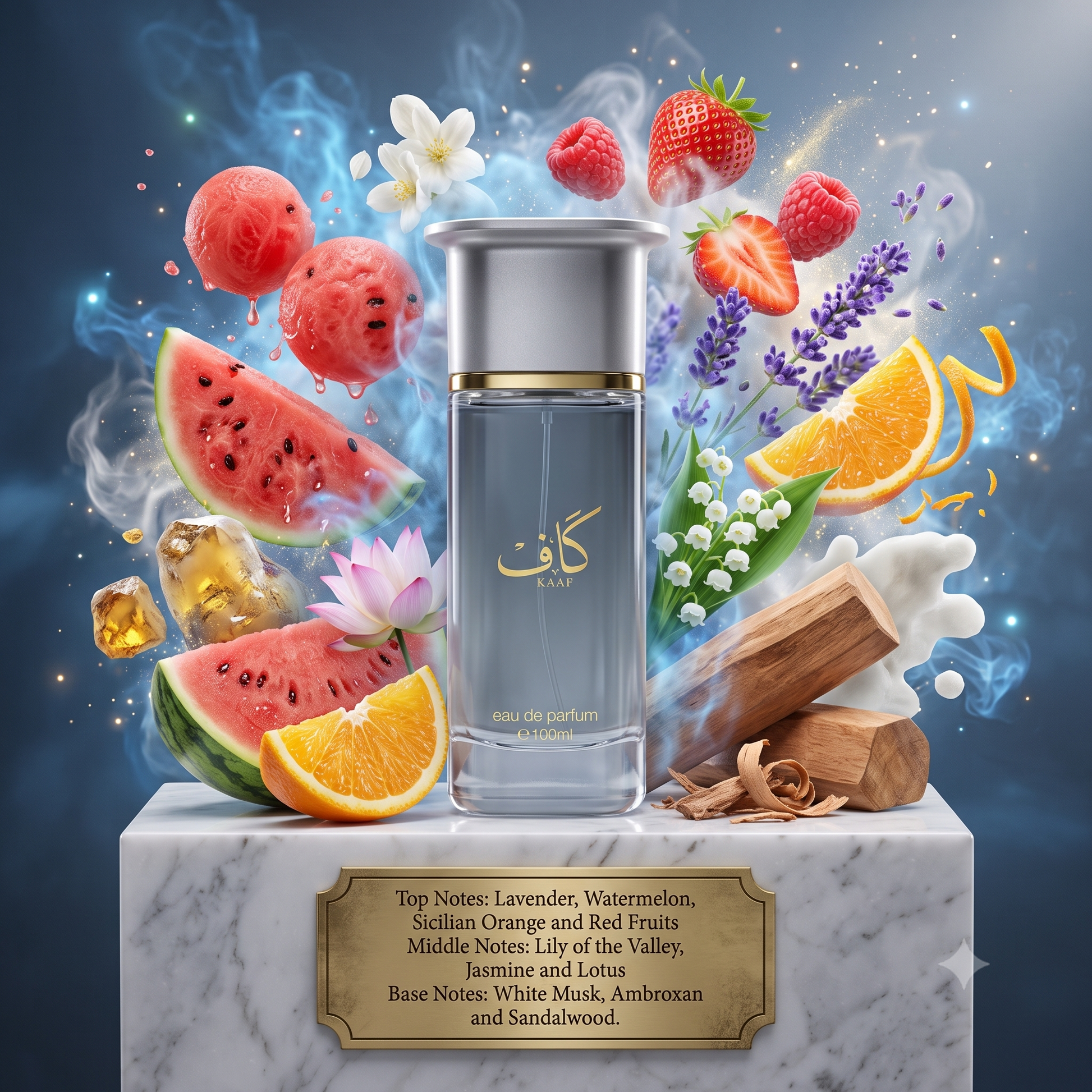 Kaaf by Ahmed Al Maghribi Samples & Travel Size (3ml, 5ml, 10ml) Fresh Aquatic Fruity Fragrance 