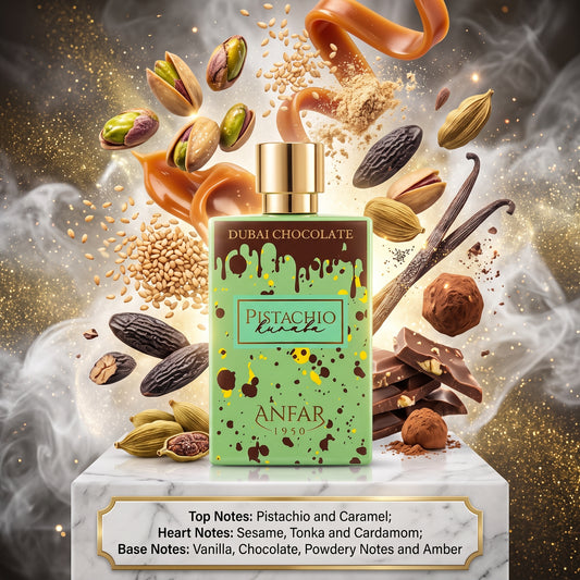 5ml Dubai Chocolate Pistachio Kunafa EDP 80ml | Anfar | Sample/Decant | Pistachio Chocolate Caramel Gourmand Perfume - Fragrance 
