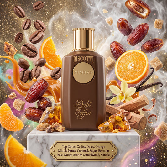 Biscotti Date Toffee by KHADLAJ - 3ml, 5ml, 10ml Sample/Decant | Coffee, Date, Caramel & Vanilla 
