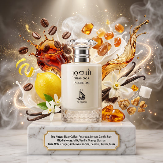 Shahoor Platinum by AL ABSAR - 3ml Sample/Decant | Amaretto, Coffee, lemon & Vanilla 