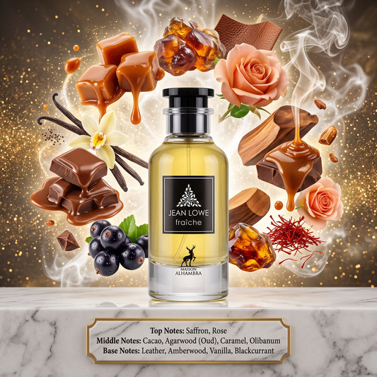 3ml/5ml/10ml Jean Lowe Fraiche (Nouveau) 100ml EDP | Maison Alhambra | Sample/Decant | Rose Caramel Oud Vanilla Leather Perfume - Fragrance 