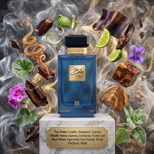 Blu Oud by Ahmed Al Maghribi - 3ml, 5ml, 10ml Sample/Decant | Leather, Incense & Oud 