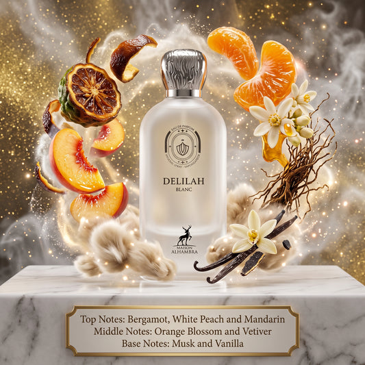 Delilah Blanc by Maison Alhambra Samples & Travel Size (3ml, 5ml, 10ml) Fresh Floral Musk Fragrance 
