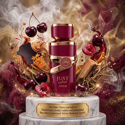 5ml Just Anabi 100ml EDP | Fragrance World | Sample/Decant | Cherry Leather Smoke Wood Perfume - Fragrance 