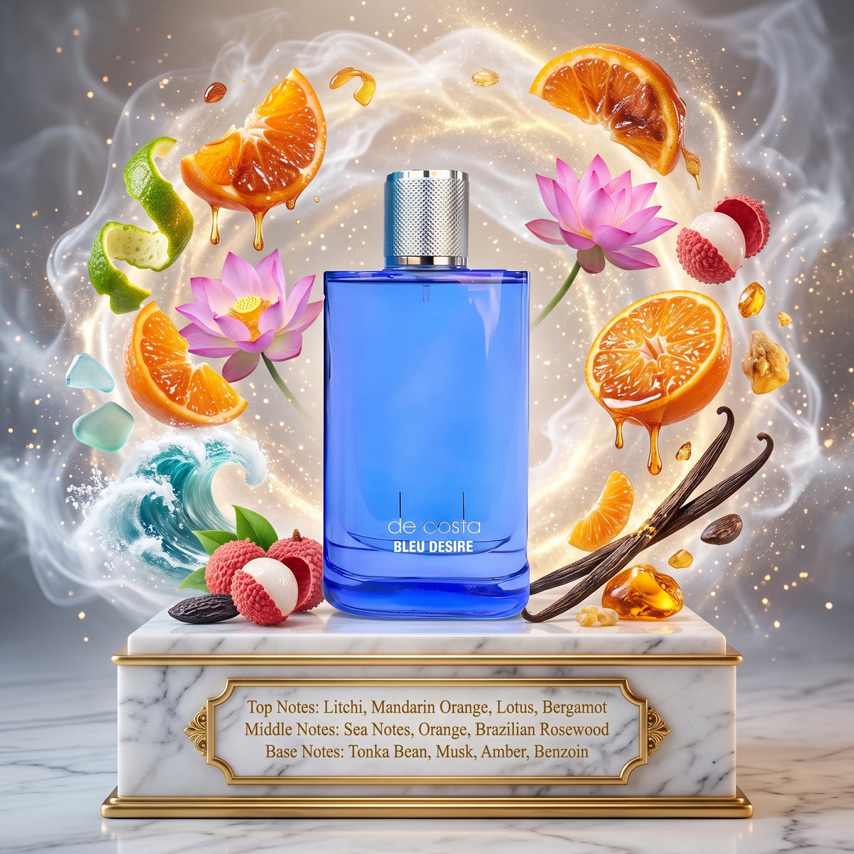 De Costa Bleu Desire by Fragrance World - 5ml Sample/Decant | Litchi, Sea Notes & Amber 