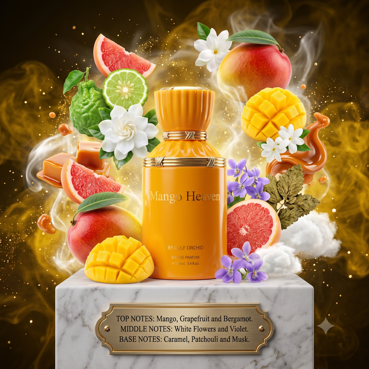 Mango Heaven Gulf Orchid Samples & Travel Size (3ml, 5ml, 10ml) | Fruity, Woody and Gourmand Fragrance 