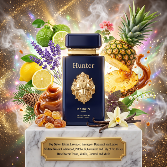 5ml Sample/Decant Hunter - MAISON ASRAR | Fresh Aromatic Fruity Woody with Sweet Gourmand Base 