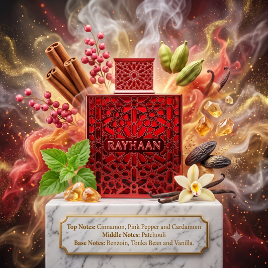 Crimson 100ml EDP For Men by Rayhaan Samples & Travel Size (3ml, 5ml, 10ml) Warm Spicy Amber Vanilla Fragrance 