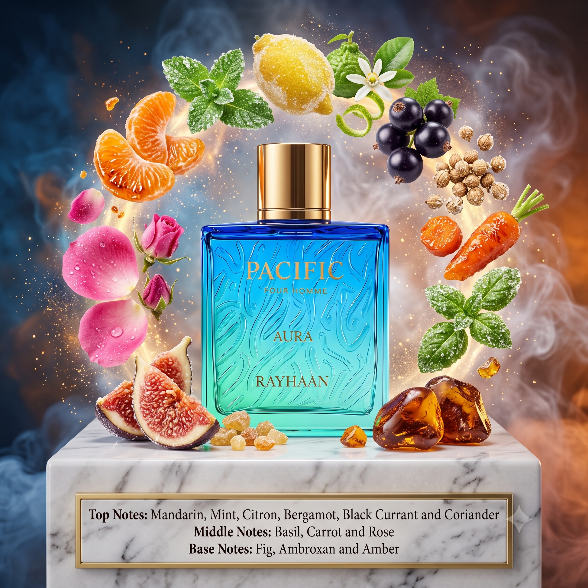 Pacific Aura by RAYHAAN - 3ml, 5ml, 10ml Sample/Decant | Mint, Citron, Fig & Amber 