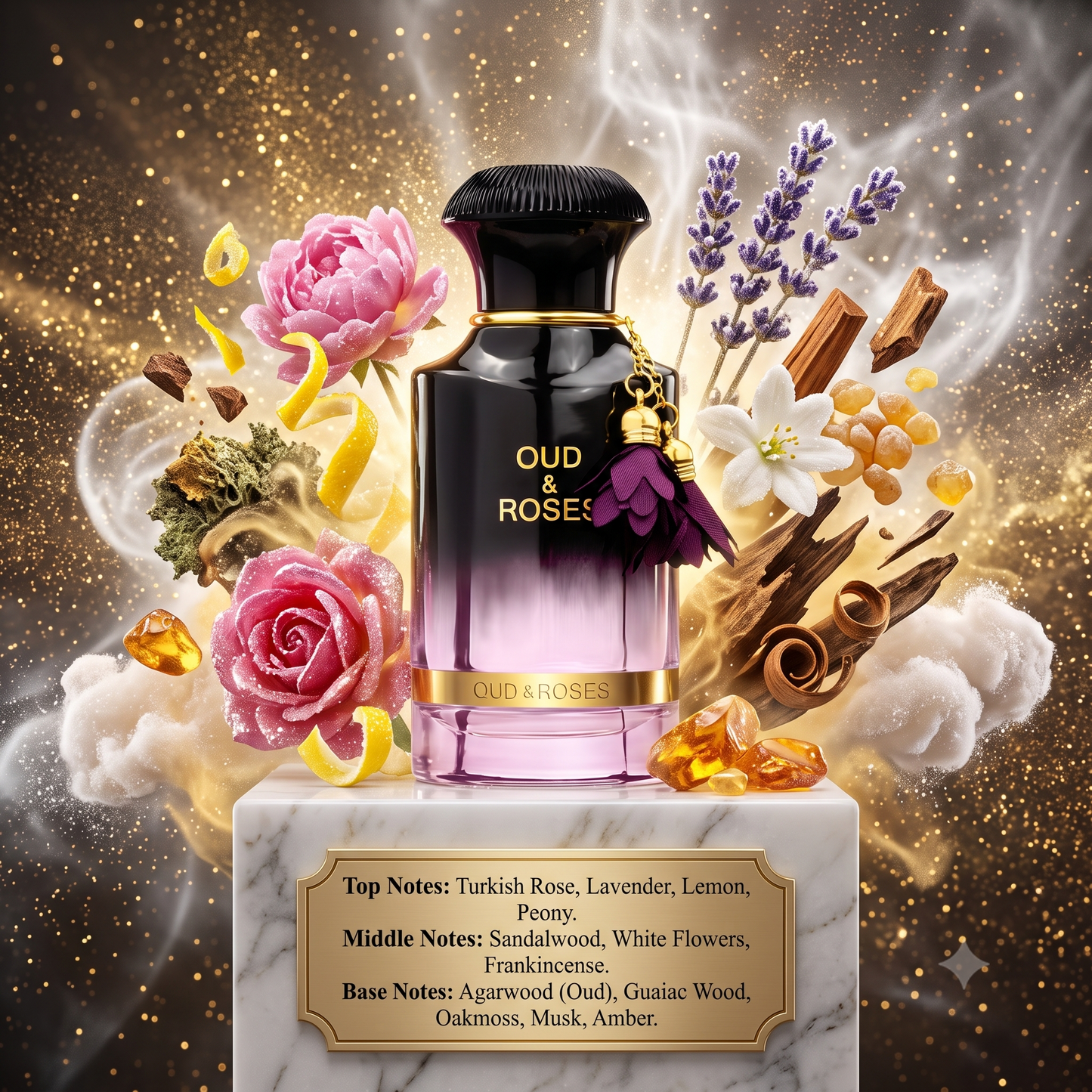 Oud & Roses by Ahmed Al Maghribi Samples & Travel Size (2ml, 3ml, 5ml) Intense Floral Oud Fragrance 