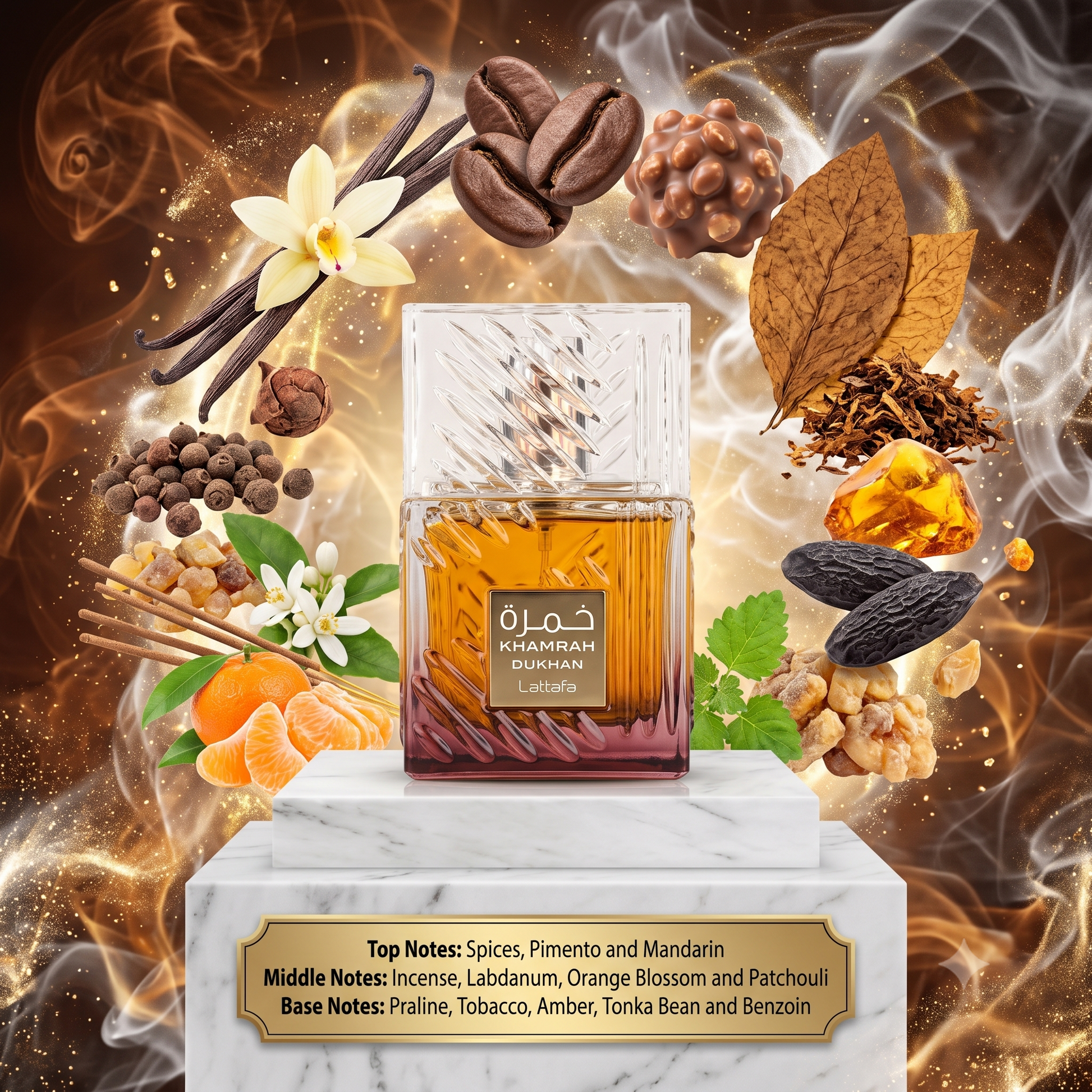 3ml/5ml/10ml Sample/Decant Khamrah Dukhan Lattafa Perfumes | Spicy Incense & Sweet Tobacco Fragrance 