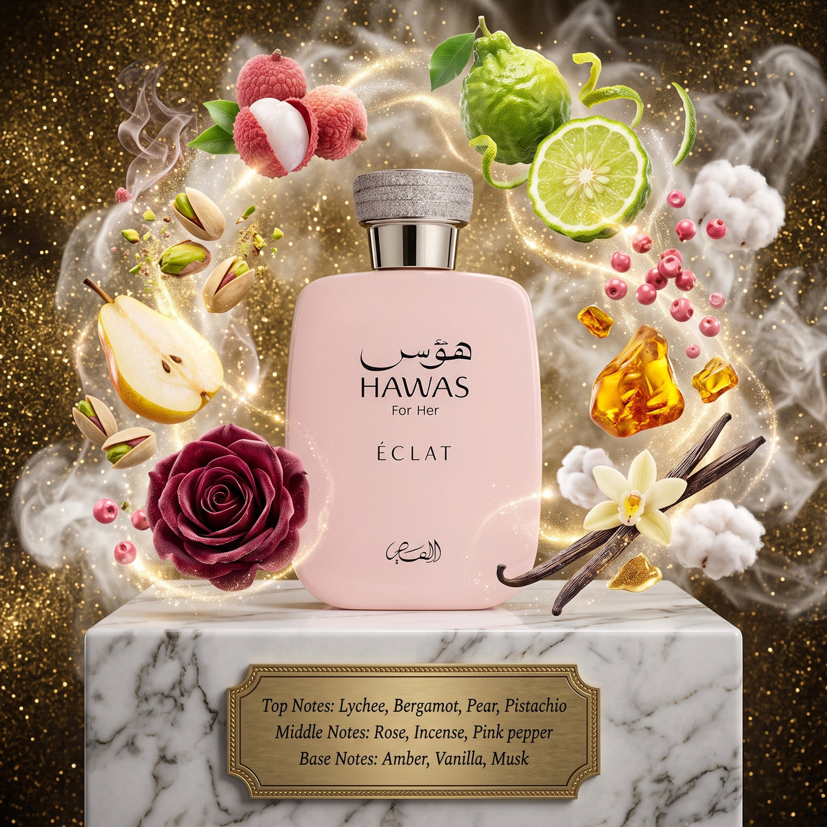 Rasasi Hawas Eclat For Her - Samples & Travel Size (3ml, 5ml, 10ml) - Vibrant Fruity Floral Amber Gourmand Fragrance 
