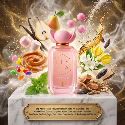 Elysia Vanilla Sugar 100ml EDP by Fragrance World Samples & Travel Size (3ml, 5ml, 10ml) Sweet Gourmand Vanilla Patchouli Fragrance 