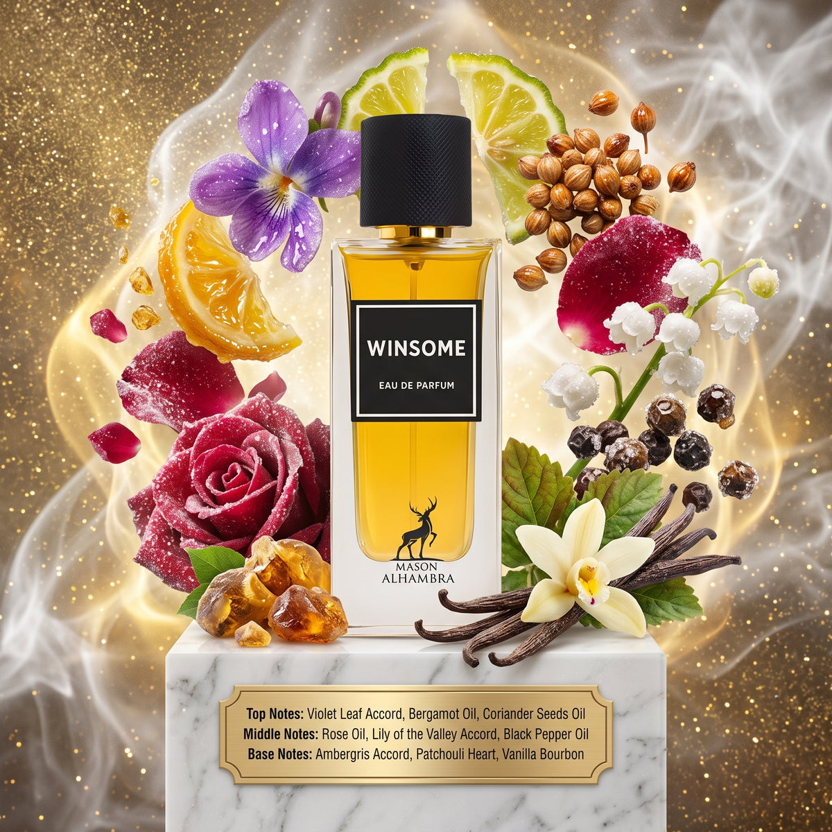 Maison Alhambra Winsome - Samples & Travel Size (5ml) - Sophisticated Floral Spicy Rose Ambergris Fragrance (Inspired by Amouage Lyric Man) 