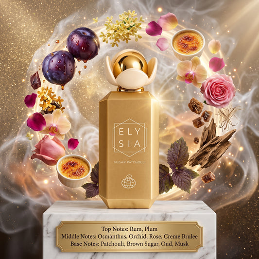Elysia Sugar Patchouli 100ml EDP by Fragrance World Samples & Travel Size (3ml, 5ml, 10ml) Sweet Gourmand Woody Patchouli Fragrance 