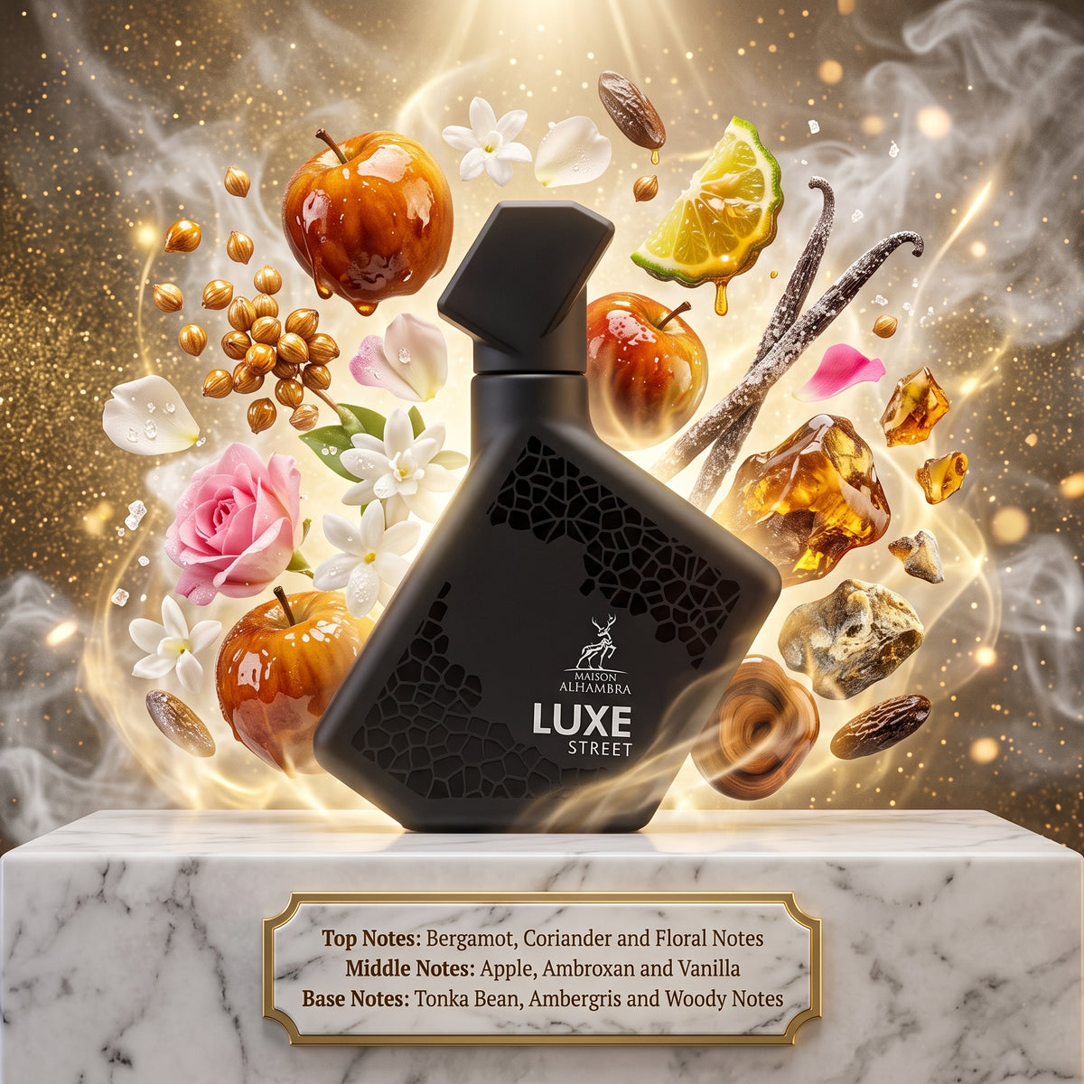 5ml Luxe Street 100ml EDP | Maison Al Hambra | Sample/Decant | Bergamot Apple Vanilla Wood Perfume - Fragrance 
