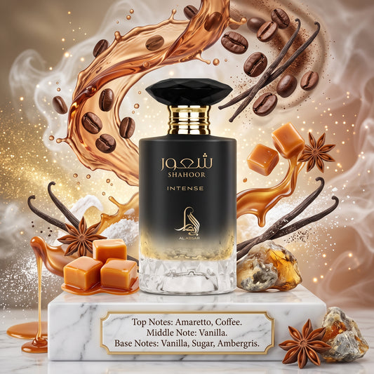 Shahoor Intense by Al Absar - 3ml, 5ml, 10ml Sample/Decant | Amaretto, Coffee & Vanilla 