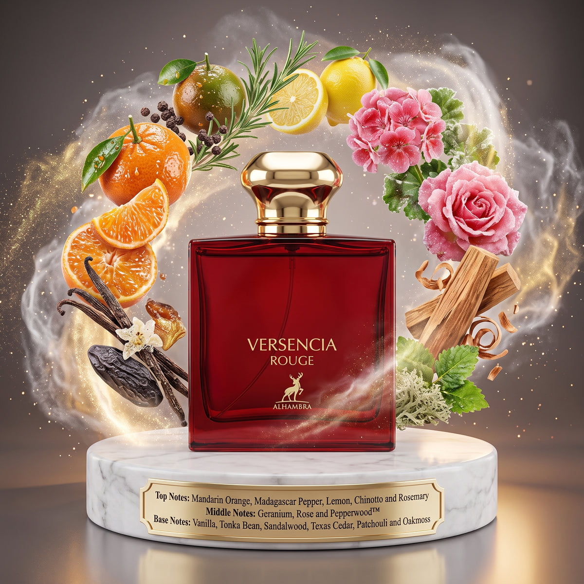 Maison Alhambra Versencia Rouge - Samples & Travel Size (5ml) - Spicy Citrus Floral Woody Fragrance 