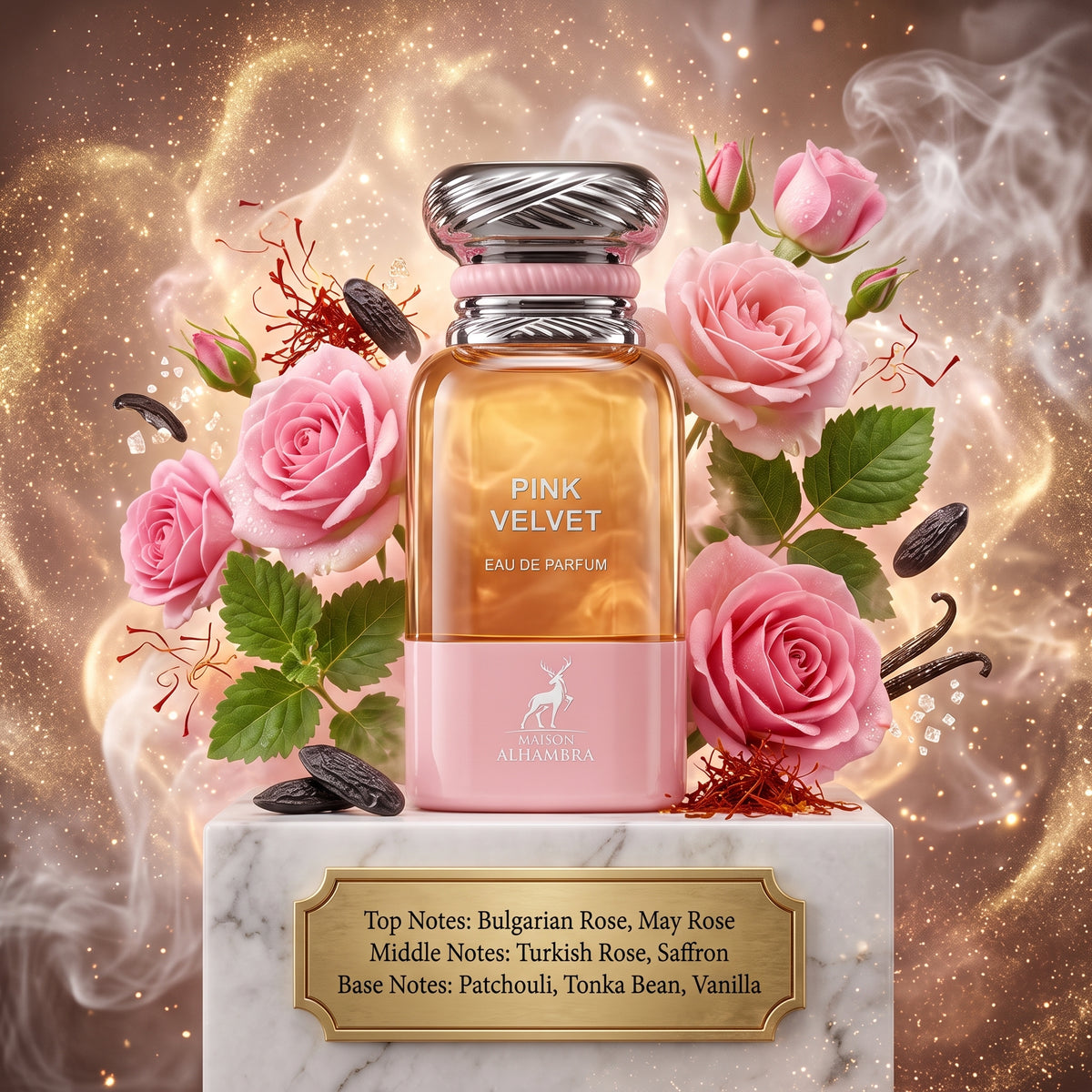 Pink Velvet 80ml EDP For Women by Maison Al Hambra Samples & Travel Size (3ml, 5ml) Rich Rose Patchouli Vanilla Fragrance 