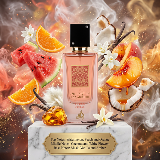 3ml/5ml/10ml Ana Abiyedh Coral 60ml EDP | Lattafa | Sample/Decant | Fruity Coconut Floral Musk Perfume - Fragrance 