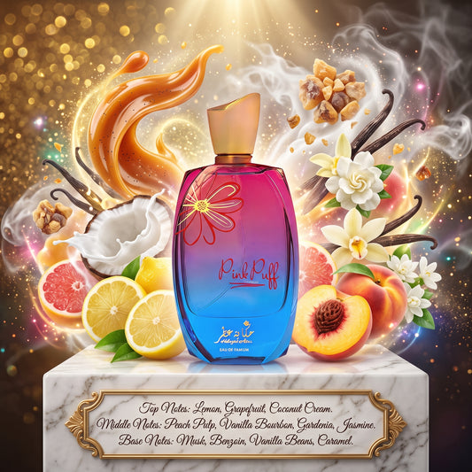 Pinkpuff by HEKAYAT ATTAR - 3ml, 5ml, 10ml Sample/Decant | Coconut Cream, Peach & Vanilla 