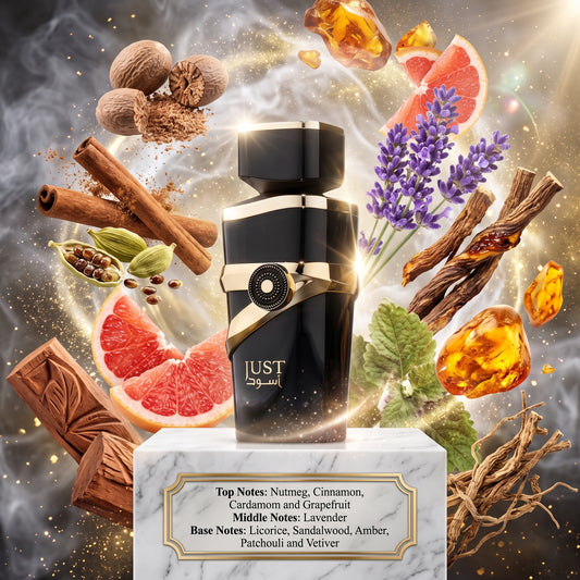 Fragrance World Just Aswad - Samples & Travel Size 5ml - Intense Spicy Aromatic Woody Fragrance 