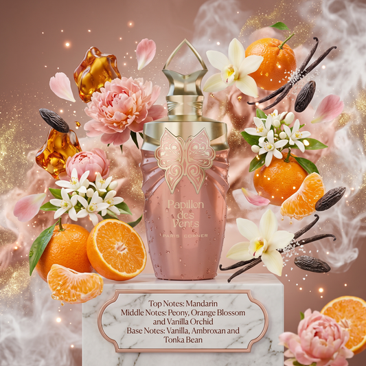 Papillon Des Vents by PARIS CORNER - 3ml, 5ml, 10ml Sample/Decant | Mandarin, Peony & Vanilla 