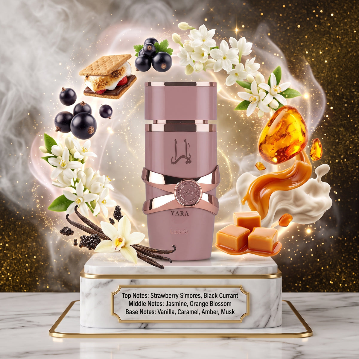 Yara Elixir 2025 by Lattafa Samples & Travel Size (3ml, 5ml, 10ml) Sweet Strawberry Gourmand Fragrance 