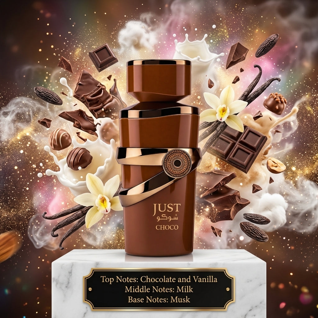 5ml Just Choco 100ml EDP | Fragrance World | Gourmand Fragrance Perfume Sample - Decants 