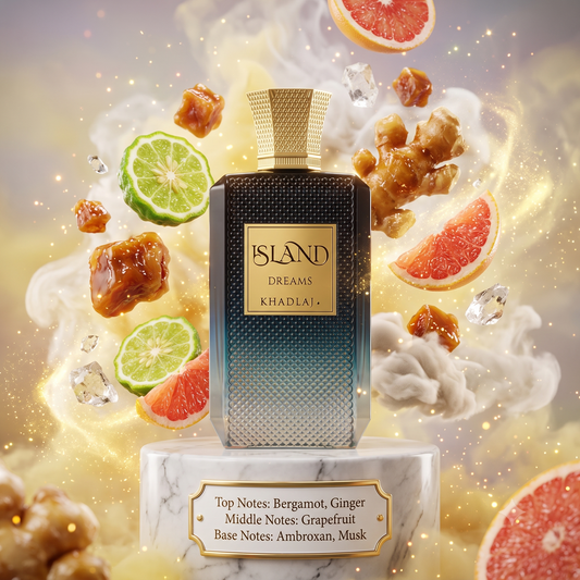 Island Dreams by Khadlaj Samples & Travel Size (3ml, 5ml, 10ml) Fresh Citrus Ginger Fragrance 