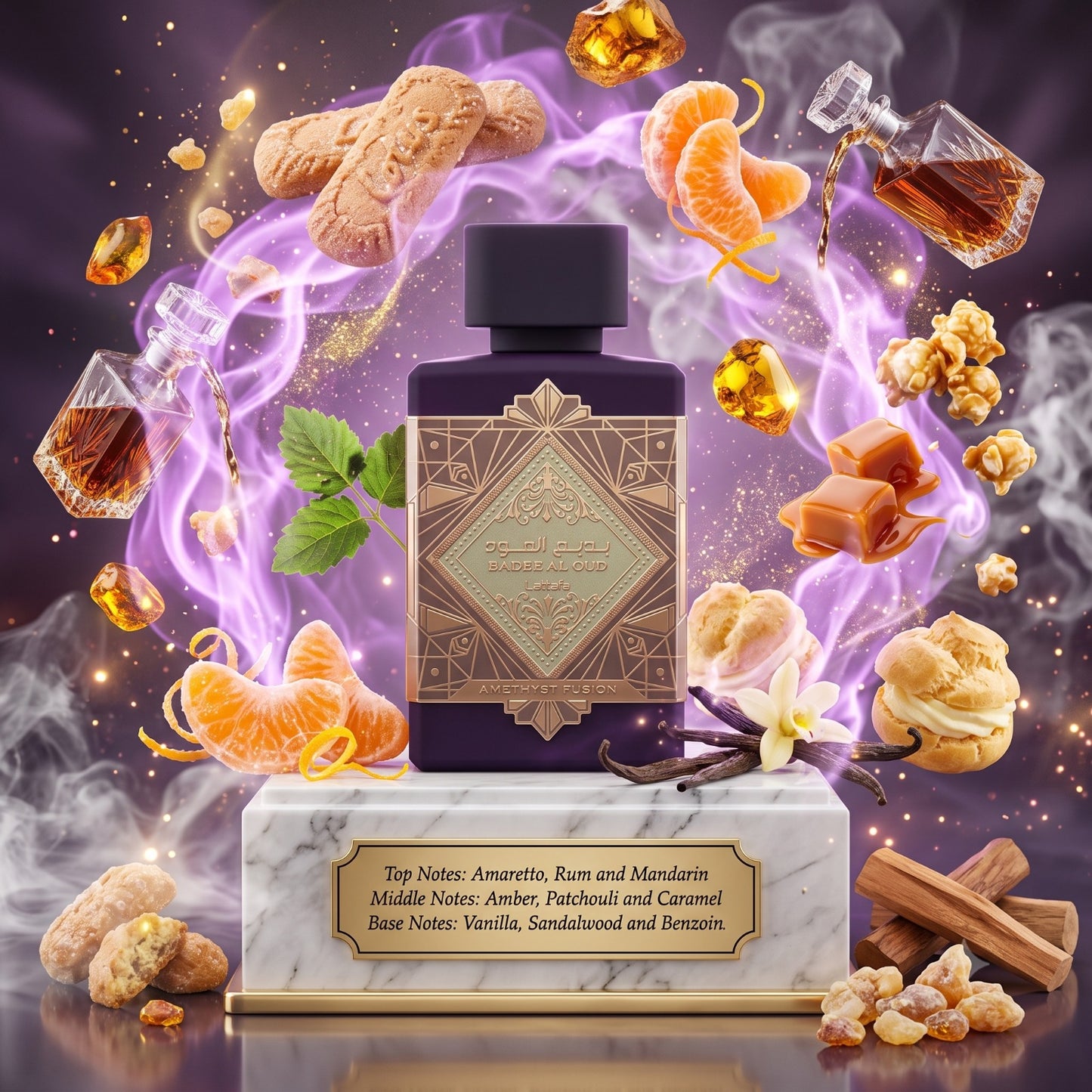 Badee Al Oud Amethyst Fusion EDP By Lattafa Decant Sample - 2ml, 3ml, 5ml 