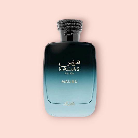 Hawas Malibu Rasasi Eau de Parfum Samples & Travel Size (3ml) - Bright Fruity Citrus Woody Aquatic Fragrance