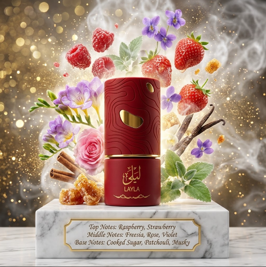 Layla by AL ABSAR - 3ml, 5ml Sample/Decant | Raspberry, Rose & Cooked Sugar 