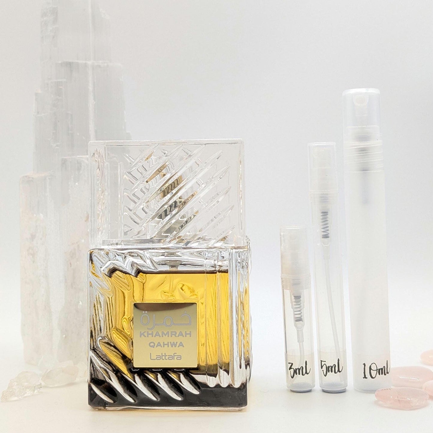 Lattafa Khamrah Qahwa 3ml/5ml/10ml: Warm and Spicy Gourmand Fragrance Perfume Sample - Decants